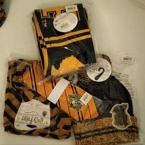 Hufflepuff Swag - Tie, Beanie, & 2 scarves